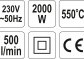 Pistole opalovací - 2000 W s příslušenstvím